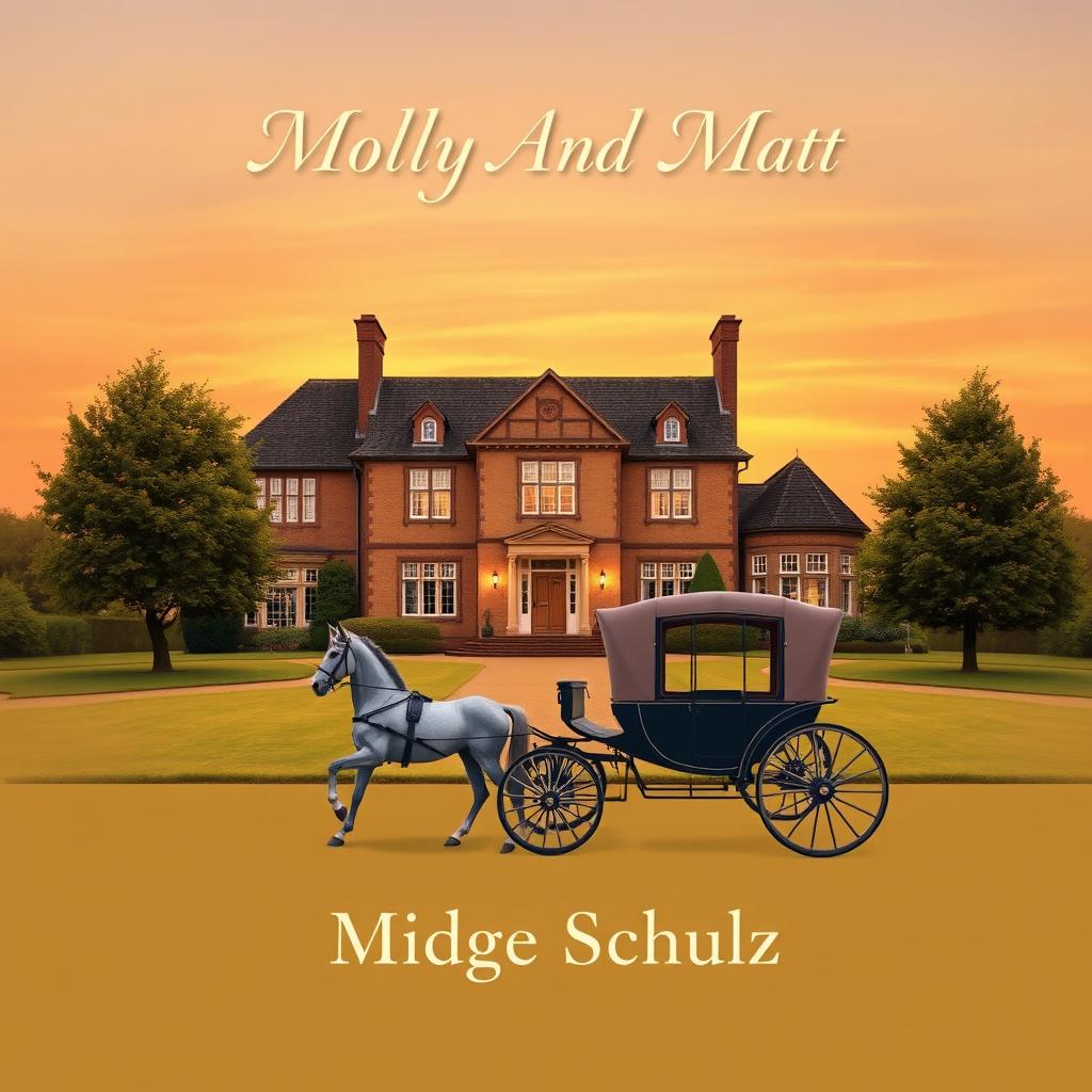 An inviting book cover for 'Molly And Matt' featuring an English manor house as the central focus