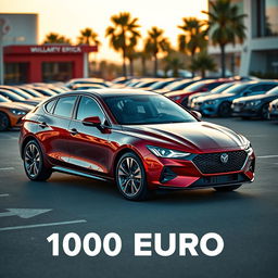 A sleek and stylish portrayal of a car that costs 1000 Euros