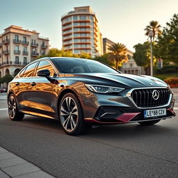 A luxurious and stylish depiction of a car priced at 10,000 Euros