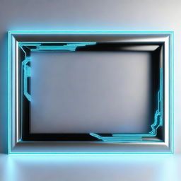 This is a digitally rendered image of a rectangular photo frame in a sci-fi style