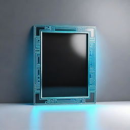 This is a digitally rendered image of a rectangular photo frame in a sci-fi style