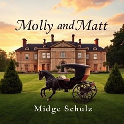 An enchanting book cover for 'Molly And Matt' that features an 18th-century English manor house as the centerpiece