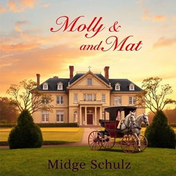 An enchanting book cover for 'Molly And Matt' that features an 18th-century English manor house as the centerpiece