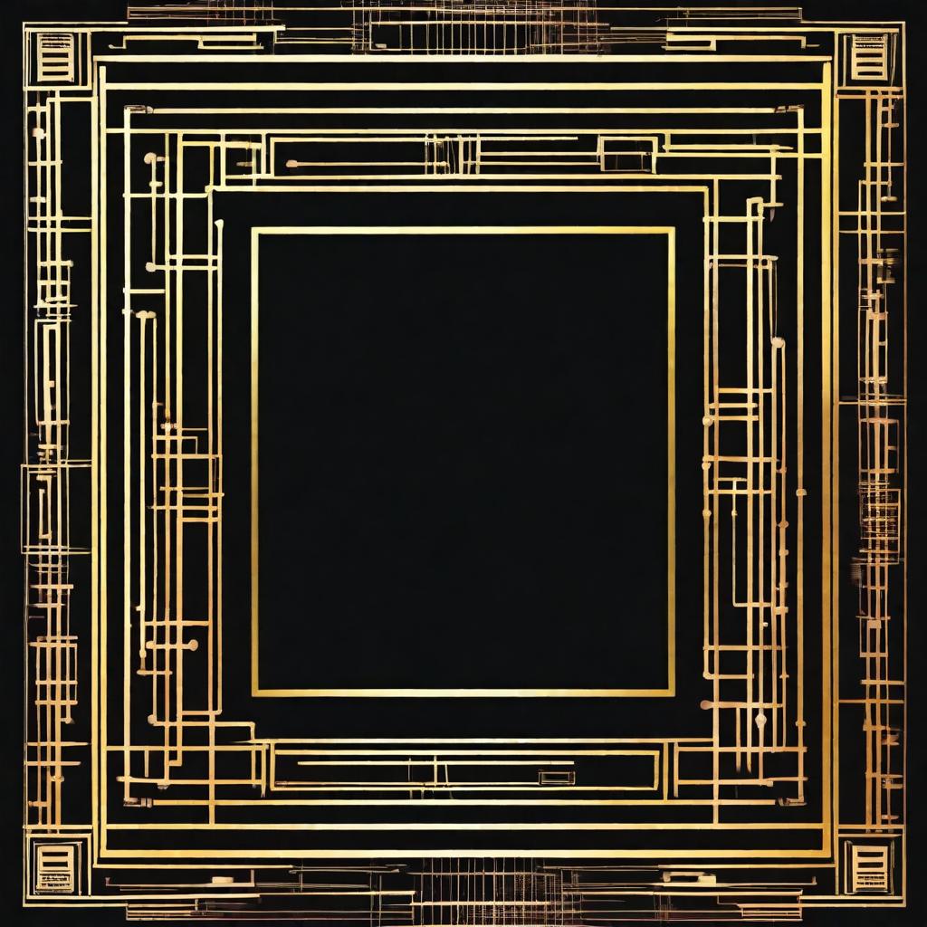 This is a high-quality digital art image of a rectangular photo frame with a sci-fi graphic design