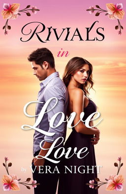 An elegant and captivating book cover design for the title 'Rivals in Love' by Vera Night