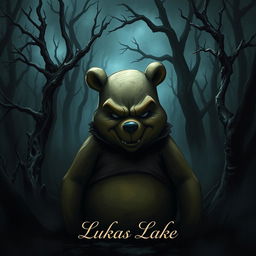 A dark and sinister portrayal of an evil Winnie the Pooh in a desolate version of the Hundred Acre Woods