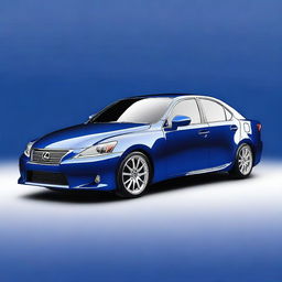 A high-quality digital art image of a first generation Lexus IS200 in a striking blue color