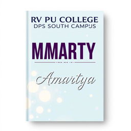 A visually appealing book cover for a school magazine featuring the title "RV PU COLLEGE DPS SOUTH CAMPUS" displayed prominently at the top in a bold, modern font