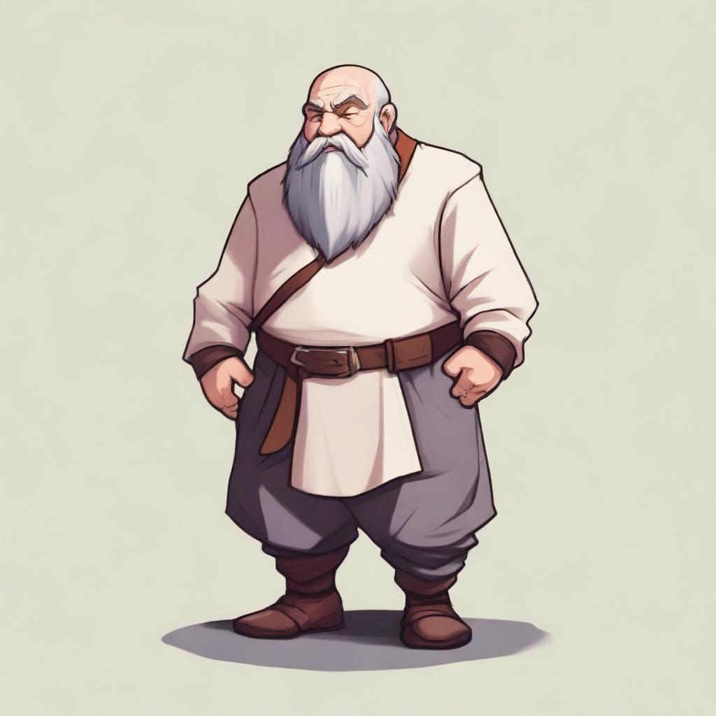 A high-quality digital art piece depicting a peaceful dwarf character from the Dungeons & Dragons universe