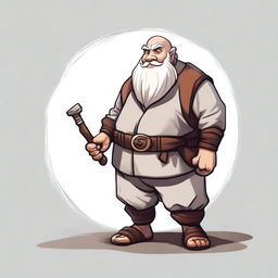 A high-quality digital art piece depicting a peaceful dwarf character from the Dungeons & Dragons universe