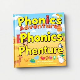 A colorful and engaging phonics book cover designed for early childhood education