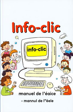 A joyful and engaging cover page for a manual titled 'Info-Clic'