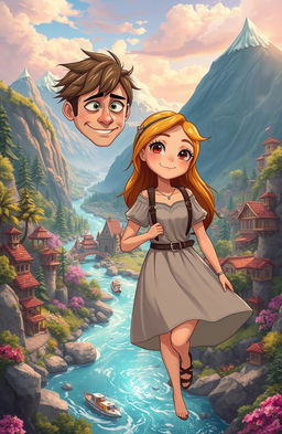 A fantastical world filled with breathtaking landscapes, bustling with colorful markets and vibrant life