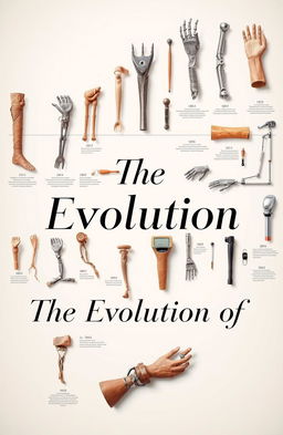 A visually stunning and intricate depiction of the evolution of medical prosthetics from ancient to modern times