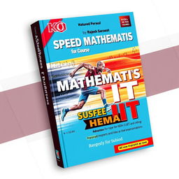 A dynamic and engaging book cover for a KO book titled 'Speed Mathematics for IIT' by Rajesh Sarswat