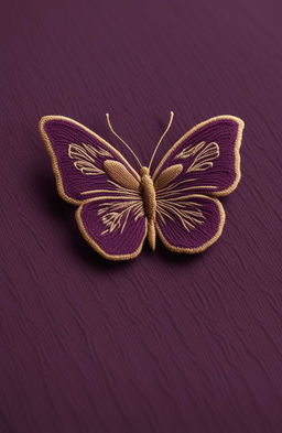 This is a 32k HD photograph of a wool fabric featuring a butterfly logo embroidery