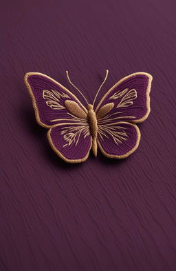 This is a 32k HD photograph of a wool fabric featuring a butterfly logo embroidery