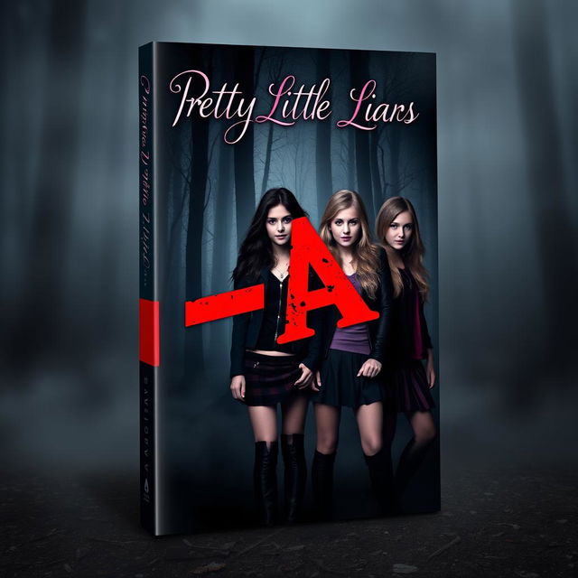 A book cover design for the series 'Pretty Little Liars', prominently featuring the mysterious '-A' stamped across the front in bold red letters, giving a sense of urgency and intrigue