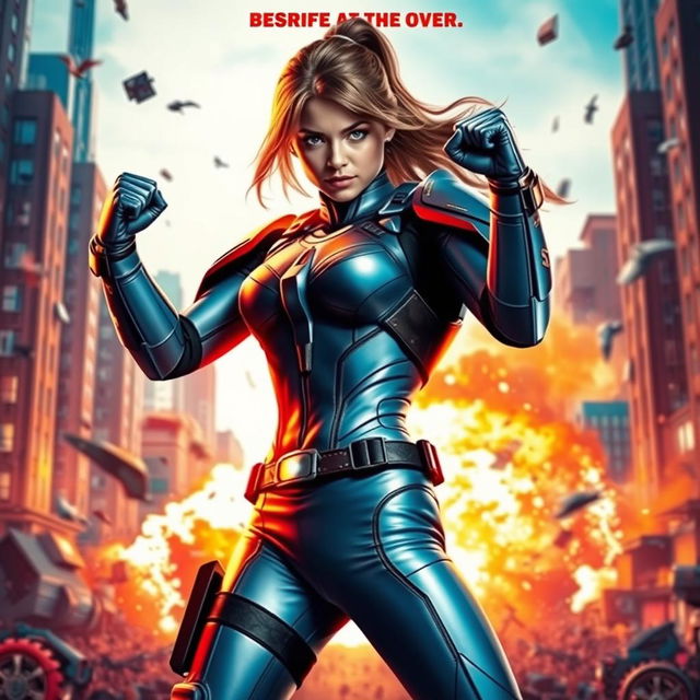 A vibrant and eye-catching movie poster featuring a dynamic action scene