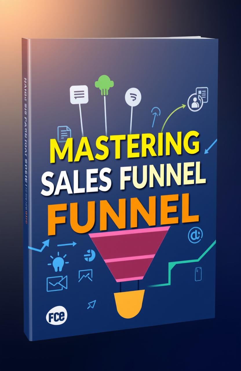 A sleek and modern ebook cover design themed around mastering sales funnels