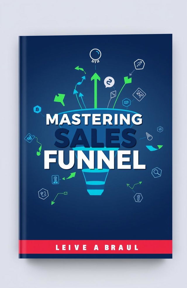 A sleek and modern ebook cover design themed around mastering sales funnels