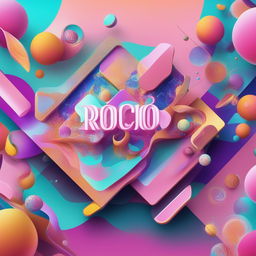 A high-quality digital art advertisement blending Rococo's intricate details with futuristic abstract elements