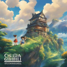 A high-definition digital art logo designed in the enchanting style of Studio Ghibli