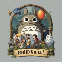 A high-definition digital art logo designed in the enchanting style of Studio Ghibli