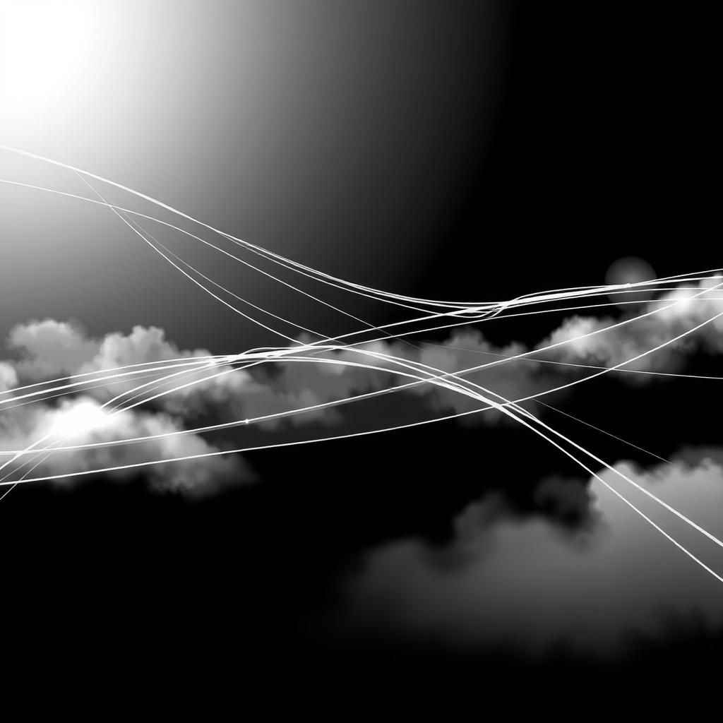 An abstract, non-existent virtual environment serving as a holographic background, featuring a design of intersecting lines that create a dynamic sense of space