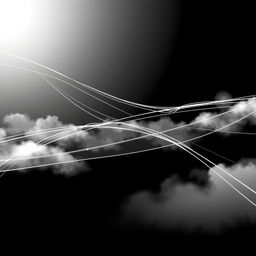 An abstract, non-existent virtual environment serving as a holographic background, featuring a design of intersecting lines that create a dynamic sense of space