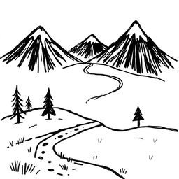 A hand-drawn, minimalist illustration in black ink, inspired by the playful cartoon styles of Peppa Pig, Bluey, and Charlie and Lola