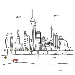 A hand-drawn, minimalist illustration in black ink, inspired by the playful cartoon styles of Peppa Pig, Bluey, and Charlie and Lola