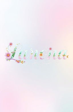 A vibrant and intricate design featuring the name 'Larona' in an elegant, flowing script