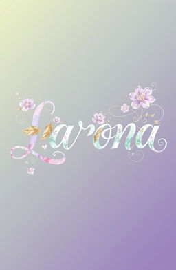 A vibrant and intricate design featuring the name 'Larona' in an elegant, flowing script