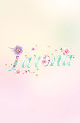 A vibrant and intricate design featuring the name 'Larona' in an elegant, flowing script