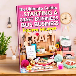 An inviting and visually captivating cover design for 'The Ultimate Guide to Starting a Craft Business from Home'