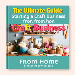An inviting and visually captivating cover design for 'The Ultimate Guide to Starting a Craft Business from Home'