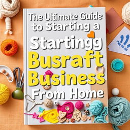 An inviting and visually captivating cover design for 'The Ultimate Guide to Starting a Craft Business from Home'