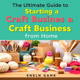 An inviting and visually captivating cover design for 'The Ultimate Guide to Starting a Craft Business from Home'