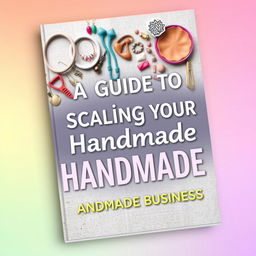 An eye-catching and modern ebook cover for 'A Guide to Scaling Your Handmade Business'