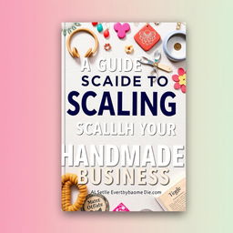 An eye-catching and modern ebook cover for 'A Guide to Scaling Your Handmade Business'