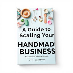 An eye-catching and modern ebook cover for 'A Guide to Scaling Your Handmade Business'