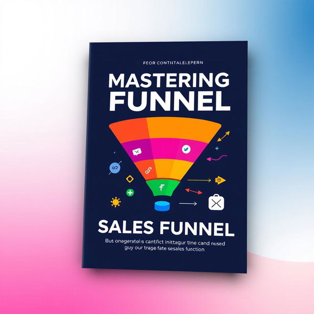 A sleek and professional ebook cover for 'Mastering Sales Funnel'