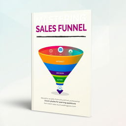 A sleek and professional ebook cover for 'Mastering Sales Funnel'