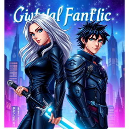 A captivating cover for a fanfiction, featuring a dynamic duo of two striking characters