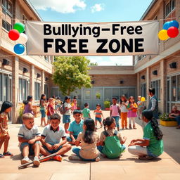 An inspiring image representing a 'Free Zone' for bullying