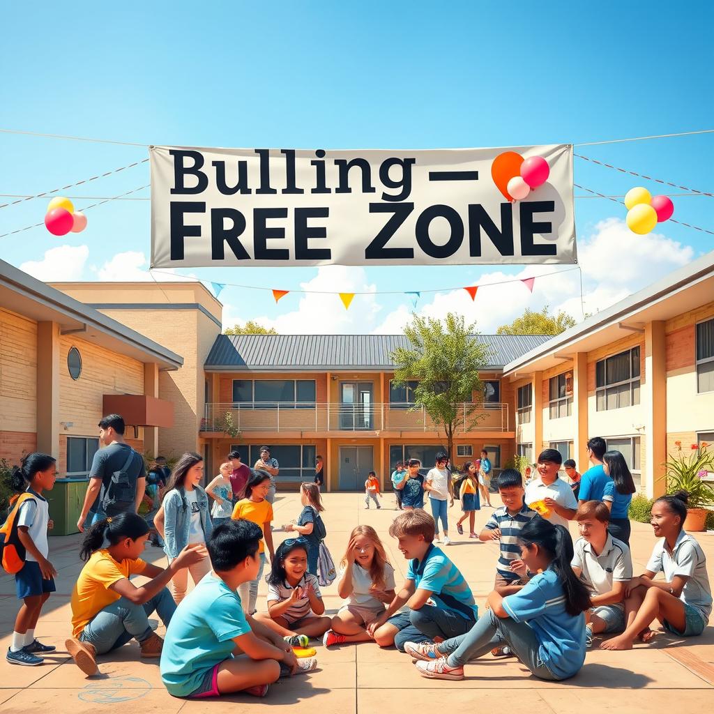 An inspiring image representing a 'Free Zone' for bullying