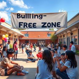 An inspiring image representing a 'Free Zone' for bullying