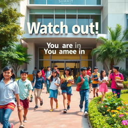 A captivating image that highlights the message 'Watch out! You are in Summit International School'