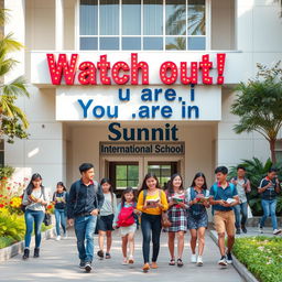 A captivating image that highlights the message 'Watch out! You are in Summit International School'